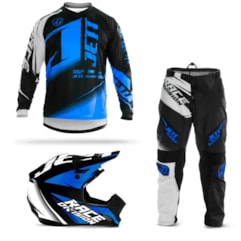 Kit Equipamento Motocross Jett Factory Edition - 3 Itens Kit Equipamento Motocross Jett Factory Edition - 3 Itens