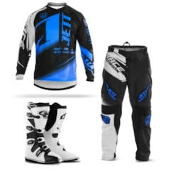 Kit Equipamento Motocross Jett Factory Edition - 3 Itens Kit Equipamento Motocross Jett Factory Edition - 3 Itens