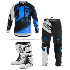 Kit Equipamento Motocross Jett Factory Edition - 3 Itens Kit Equipamento Motocross Jett Factory Edition - 3 Itens
