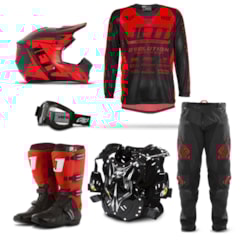 Kit Equipamento Motocross Jett Evolution - 6 Itens Kit Equipamento Motocross Jett Evolution - 6 Itens