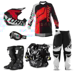 Kit Equipamento Motocross Pro Tork Factory Edition Neon - 6 Itens Kit Equipamento Motocross Pro Tork Factory Edition Neon - 6 Itens