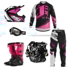 Kit Equipamento Motocross Jett Factory Edition - 6 Itens Kit Equipamento Motocross Jett Factory Edition - 6 Itens