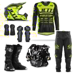 Kit Equipamento Motocross Jett Evolution - 7 Itens Kit Equipamento Motocross Jett Evolution - 7 Itens