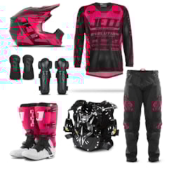 Kit Equipamento Motocross Jett Evolution - 7 Itens Kit Equipamento Motocross Jett Evolution - 7 Itens