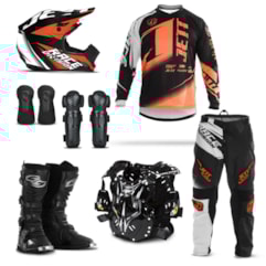 Kit Equipamento Motocross Jett Factory Edition - 7 Itens Kit Equipamento Motocross Jett Factory Edition - 7 Itens