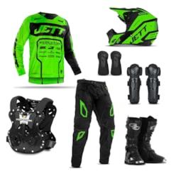 Kit Equipamento Motocross Jett Evolution 2 - 7 Itens Kit Equipamento Motocross Jett Evolution 2 - 7 Itens