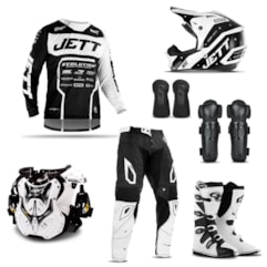 Kit Equipamento Motocross Jett Evolution 2 - 7 Itens Kit Equipamento Motocross Jett Evolution 2 - 7 Itens