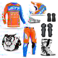 Kit Equipamento Motocross Jett Evolution 2 - 8 Itens Kit Equipamento Motocross Jett Evolution 2 - 8 Itens