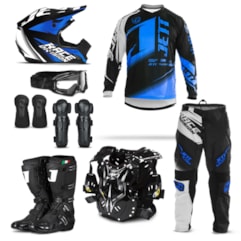 Kit Equipamento Motocross Jett Factory Edition - 8 Itens Kit Equipamento Motocross Jett Factory Edition - 8 Itens