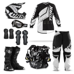 Kit Equipamento Motocross Pro Tork Factory Edition - 8 Itens Kit Equipamento Motocross Pro Tork Factory Edition - 8 Itens