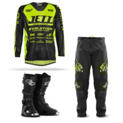 Kit Equipamento Motocross Jett Evolution - 3 Itens Kit Equipamento Motocross Jett Evolution - 3 Itens