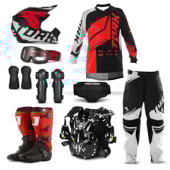 Kit Equipamento Motocross Pro Tork Factory Edition Neon - 9 Itens Kit Equipamento Motocross Pro Tork Factory Edition Neon - 9 Itens