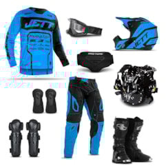 Kit Equipamento Motocross Jett Evolution 2 - 9 Itens Kit Equipamento Motocross Jett Evolution 2 - 9 Itens