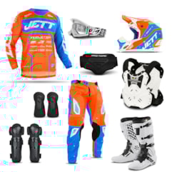 Kit Equipamento Motocross Jett Evolution 2 - 9 Itens Kit Equipamento Motocross Jett Evolution 2 - 9 Itens