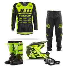 Kit Equipamento Motocross Jett Evolution - 5 Itens Kit Equipamento Motocross Jett Evolution - 5 Itens