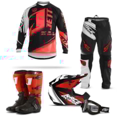 Kit Equipamento Motocross Jett Factory Edition - 5 Itens Kit Equipamento Motocross Jett Factory Edition - 5 Itens