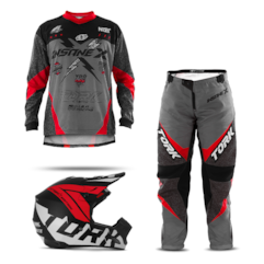 Kit Equipamento Motocross Pro Tork Insane X - 3 Itens Kit Equipamento Motocross Pro Tork Insane X - 3 Itens