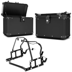Bau Lateral Side Case Alumínio 33 Litros + Suporte Super Adventure BMW F 700/800 GS 2007 à 2018 Bau Lateral Side Case Alumínio 33 Litros + Suporte Super Adventure BMW F 700/800 GS 2007 à 2018