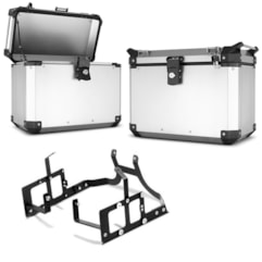 Bau Lateral Side Case Alumínio 33 Litros + Suporte Super Adventure BMW G 650 GS 2010 à 2015 Bau Lateral Side Case Alumínio 33 Litros + Suporte Super Adventure BMW G 650 GS 2010 à 2015