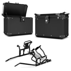Bau Lateral Side Case Alumínio 33 Litros + Suporte Super Adventure CB 500X 2014 à 2018 Bau Lateral Side Case Alumínio 33 Litros + Suporte Super Adventure CB 500X 2014 à 2018