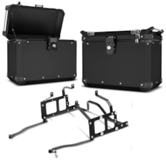 Bau Lateral Side Case Alumínio 33 Litros + Suporte Super Adventure Tiger 800 2014 à 2018 Bau Lateral Side Case Alumínio 33 Litros + Suporte Super Adventure Tiger 800 2014 à 2018