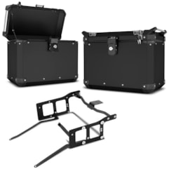 Bau Lateral Side Case Alumínio 33 Litros + Suporte Super Adventure Transalp 700 2010 Bau Lateral Side Case Alumínio 33 Litros + Suporte Super Adventure Transalp 700 2010