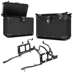 Bau Lateral Side Case Alumínio 33 Litros + Suporte Super Adventure Versys 650 2010 à 2013 Bau Lateral Side Case Alumínio 33 Litros + Suporte Super Adventure Versys 650 2010 à 2013
