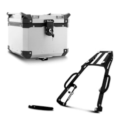 Baú Moto Alumínio Top Case 35 Litros + Bagageiro Super Adventure NC 700 e 750 2012 À 2018 Baú Moto Alumínio Top Case 35 Litros + Bagageiro Super Adventure NC 700 e 750 2012 À 2018