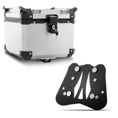 Baú Moto Alumínio Top Case 35 Litros + Base de Fixação Super Adventure CRF 1000 Africa Twin 2016 À 2018 Baú Moto Alumínio Top Case 35 Litros + Base de Fixação Super Adventure CRF 1000 Africa Twin 2016 À 2018