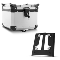 Baú Moto Alumínio Top Case 35 Litros + Base de Fixação Super Adventure DL 650 e 1000 V-Strom 2003 À 2011 Baú Moto Alumínio Top Case 35 Litros + Base de Fixação Super Adventure DL 650 e 1000 V-Strom 2003 À 2011