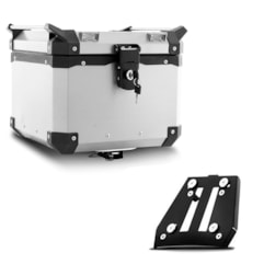 Baú Moto Alumínio Top Case 35 Litros + Base de Fixação Tiger 1200 2014 À 2018 Baú Moto Alumínio Top Case 35 Litros + Base de Fixação Tiger 1200 2014 À 2018