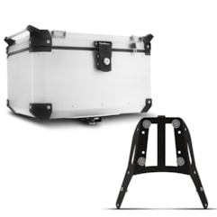 Baú Moto Alumínio Top Case 48 Litros + Bagageiro Super Adventure CB 500X 2014 À 2018 Baú Moto Alumínio Top Case 48 Litros + Bagageiro Super Adventure CB 500X 2014 À 2018