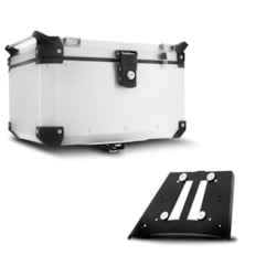 Baú Moto Alumínio Top Case 48 Litros + Base de Fixação BMW GS 1200 2005 À 2012 Baú Moto Alumínio Top Case 48 Litros + Base de Fixação BMW GS 1200 2005 À 2012