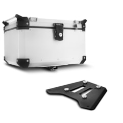 Baú Moto Alumínio Top Case 48 Litros + Base de Fixação BMW GS 1200 2013 À 2019 Baú Moto Alumínio Top Case 48 Litros + Base de Fixação BMW GS 1200 2013 À 2019