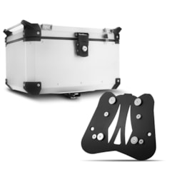 Baú Moto Alumínio Top Case 48 Litros + Base de Fixação Super Adventure CRF 1000 Africa Twin 2016 À 2018 Baú Moto Alumínio Top Case 48 Litros + Base de Fixação Super Adventure CRF 1000 Africa Twin 2016 À 2018