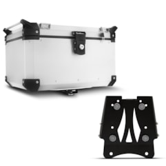 Baú Moto Alumínio Top Case 48 Litros + Base de Fixação Super Adventure MT-09 Tracer 2017 À 2018 Baú Moto Alumínio Top Case 48 Litros + Base de Fixação Super Adventure MT-09 Tracer 2017 À 2018