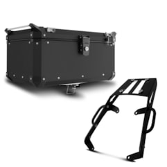 Baú Moto Alumínio Top Case 56 Litros + Bagageiro Super Adventure Versys 650 2010 À 2013 Baú Moto Alumínio Top Case 56 Litros + Bagageiro Super Adventure Versys 650 2010 À 2013