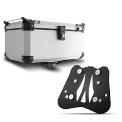 Baú Moto Alumínio Top Case 56 Litros + Base de Fixação Super Adventure CRF 1000 Africa Twin 2016 À 2018 Baú Moto Alumínio Top Case 56 Litros + Base de Fixação Super Adventure CRF 1000 Africa Twin 2016 À 2018