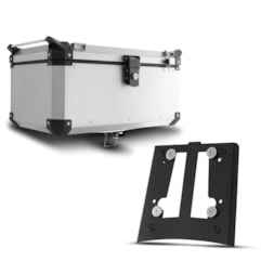 Baú Moto Alumínio Top Case 56 Litros + Base de Fixação Super Adventure DL 650/1000 V-Strom 2003 À 2011 Baú Moto Alumínio Top Case 56 Litros + Base de Fixação Super Adventure DL 650/1000 V-Strom 2003 À 2011
