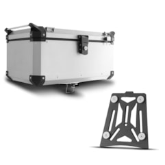 Baú Moto Alumínio Top Case 56 Litros + Base de Fixação Super Adventure Modelo Universal Baú Moto Alumínio Top Case 56 Litros + Base de Fixação Super Adventure Modelo Universal
