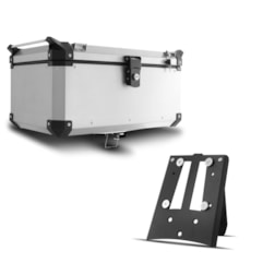 Baú Moto Alumínio Top Case 56 Litros + Base de Fixação Super Adventure Super Ténéré 2011 À 2018 Baú Moto Alumínio Top Case 56 Litros + Base de Fixação Super Adventure Super Ténéré 2011 À 2018