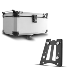 Baú Moto Alumínio Top Case 56 Litros + Base de Fixação Super Adventure Ténéré 660 2012 À 2016 Baú Moto Alumínio Top Case 56 Litros + Base de Fixação Super Adventure Ténéré 660 2012 À 2016