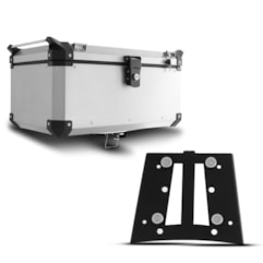 Baú Moto Alumínio Top Case 56 Litros + Base de Fixação Super Adventure XL 1000 Varadero 2007 À 2011 Baú Moto Alumínio Top Case 56 Litros + Base de Fixação Super Adventure XL 1000 Varadero 2007 À 2011