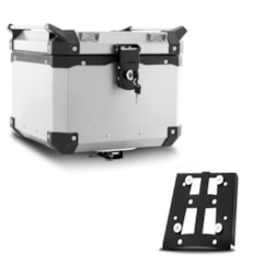 Baú Moto Alumínio Top Case Litros + Base de Fixação Super Adventure BMW F 700/800 GS / BMW F 800 GS Adventure 2007 À 2018 Baú Moto Alumínio Top Case Litros + Base de Fixação Super Adventure BMW F 700/800 GS / BMW F 800 GS Adventure 2007 À 2018