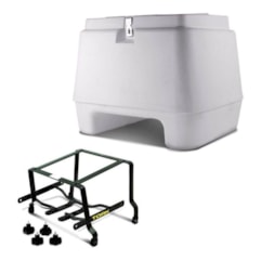 Baú Pro Tork 80 Litros Branco + Suporte Motos Cbx 200 Strada 1994 À 2002 Baú Pro Tork 80 Litros Branco + Suporte Motos Cbx 200 Strada 1994 À 2002