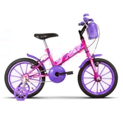 Bicicleta Aro 16 Infantil Com Rodinhas Ultra Kids T Rosa/Lilás Bicicleta Aro 16 Infantil Com Rodinhas Ultra Kids T Rosa/Lilás