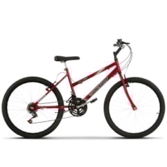 Bicicleta Aro 24 Feminina 18 Marchas Ultra Bikes Vermelha Bicicleta Aro 24 Feminina 18 Marchas Ultra Bikes Vermelha
