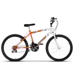 Bicicleta Aro 24 Masculina Bicolor 18 Marchas Ultra Bikes Laranja e Branco Bicicleta Aro 24 Masculina Bicolor 18 Marchas Ultra Bikes Laranja e Branco