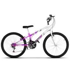 Bicicleta Aro 24 Rebaixada Bicolor Aço Carbono Ultra Bikes Rosa - Branco Bicicleta Aro 24 Rebaixada Bicolor Aço Carbono Ultra Bikes Rosa - Branco