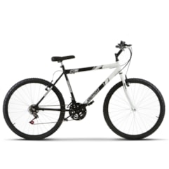 Bicicleta Aro 26 Masculina Bicolor 18 Marchas Ultra Bikes Preto e Branco Bicicleta Aro 26 Masculina Bicolor 18 Marchas Ultra Bikes Preto e Branco